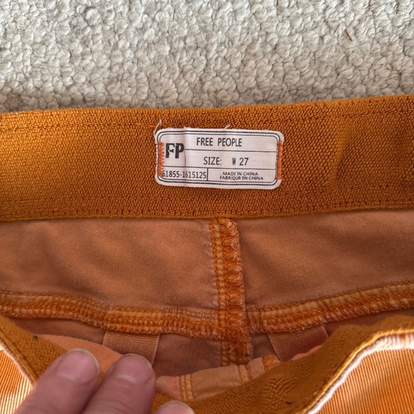 Free People Corduroy Flare Pants Vibrant Orange Pull On Retro Boot | Women's 27 - Picture 3 of 10